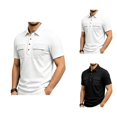 thumbnail image 1 of Polo Shirts for Men Summer Short Sleeve Relaxed Fit Jacquard Texture Lapel Collar Business Casual Work T Shirt Golf Shirts, 1 of 7