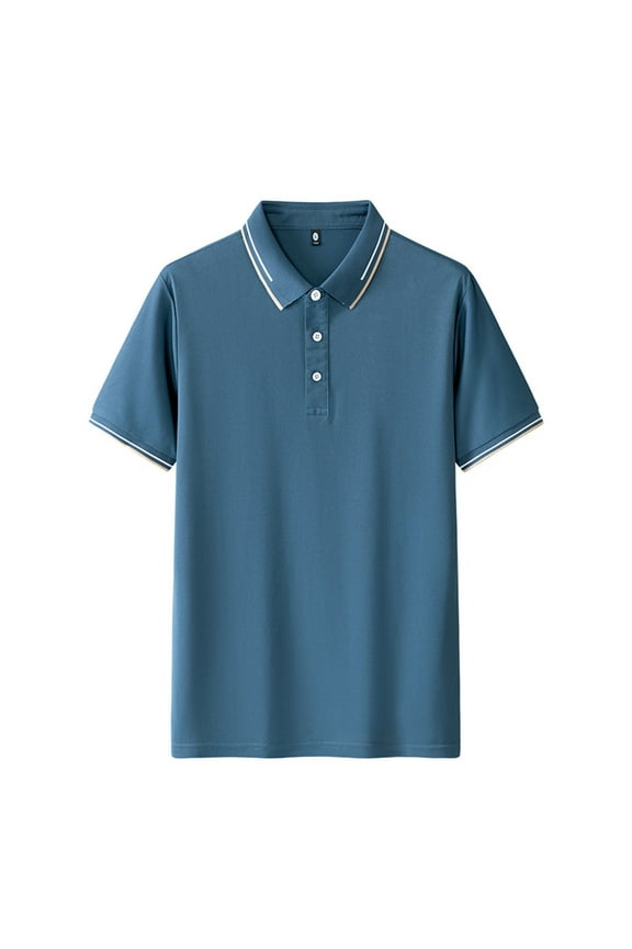 Polo Shirts for Men Summer Summer Trend Business Casual Breathable Short Sleeve Lapel Men'S Clothing