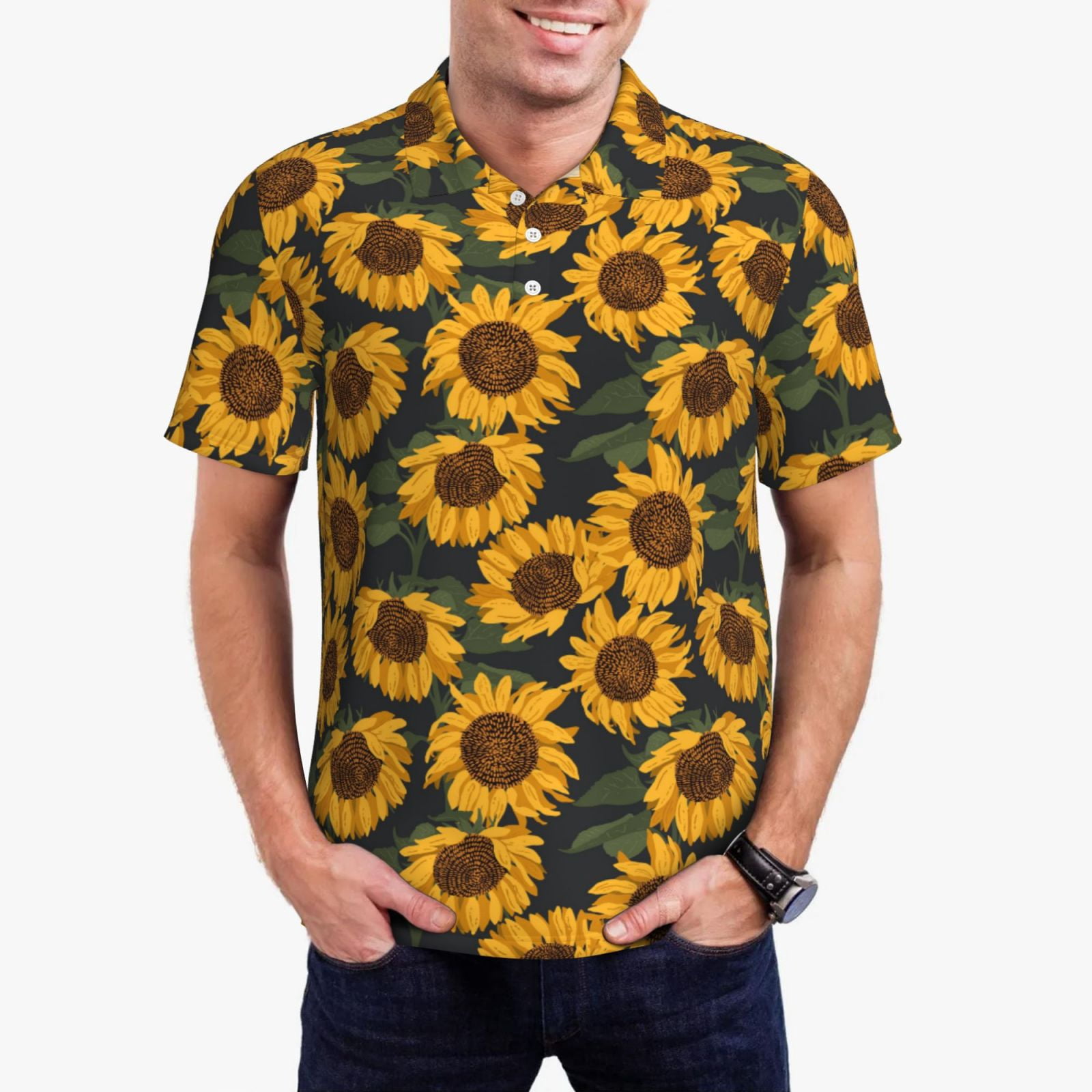 Sunflower Psychedelic Men's Short Sleeve Shirt