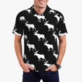 thumbnail image 1 of Polo Shirts for Men, cool white Moose Elk black Cuteness Casual Mens Polo Shirts Short Sleeve Button Down Classic Mens Golf Polo Shirts, 1 of 7