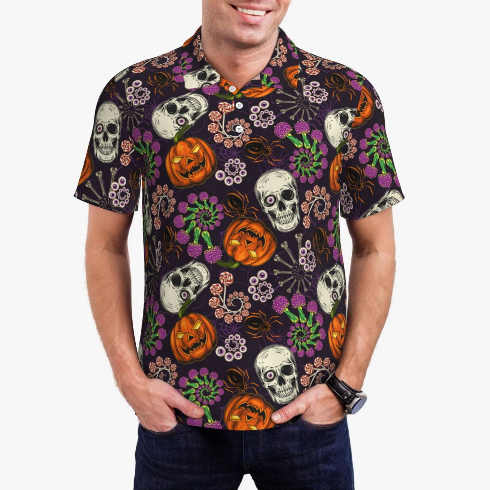 Pumpkin Print Knit Polo main image 0