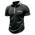thumbnail image 1 of Polo Shirts for Men with Pocket Short Sleeve Collared Golf Shirts Quick Dry Pique Performance Athletic Summer Black XXXL, 1 of 5