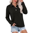 thumbnail image 1 of Polo Shirts for Women Long Sleeve Collared Button Golf Work Cute Summer Tops, XL, 1 of 5