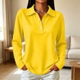 thumbnail image 1 of Polo Shirts for Women Long Sleeve Collared Golf Shirts Fall Fashion 3 Button Lapel Breathable Work Blouses XL, 1 of 7