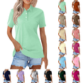 thumbnail image 1 of Polo Shirts for Women Short Sleeve Golf Shirts 4-Button Quick Dry Workout Tops Collared for Work Running Tennis Mint Green 2XL, 1 of 7