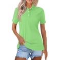 thumbnail image 1 of Polo Shirts for Women Summer Collared Short Sleeve Work Tops Business Casual Dressy Button Down Blouses,2XL, 1 of 4