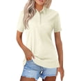 thumbnail image 1 of Polo Shirts for Women Summer Collared Short Sleeve Work Tops Business Casual Dressy Button Down Blouses,XL, 1 of 4