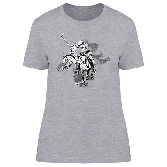 Polo Sport Player Sketch Design T-Shirt Women -Image by Shutterstock, Female Large