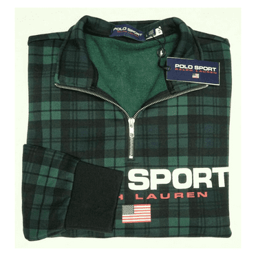 Polo Sport Ralph Lauren Long Sleeve 1/4 Zip Sweater Green Navy, XL