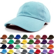 Polo Style Baseball Cap Ball Dad Hat Adjustable Plain Solid Washed Cotton Mens Womens Aqua