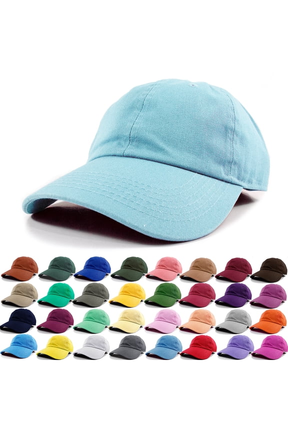 Polo Style Baseball Cap Ball Dad Hat Adjustable Plain Solid Washed Cotton Mens Womens Aqua