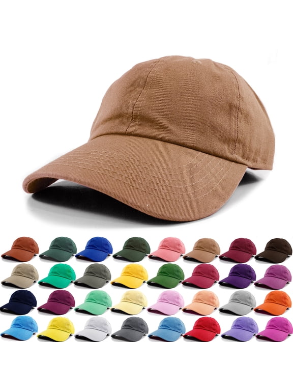 Polo Style Baseball Cap Ball Dad Hat Adjustable Plain Solid Washed Cotton Mens Womens Copper