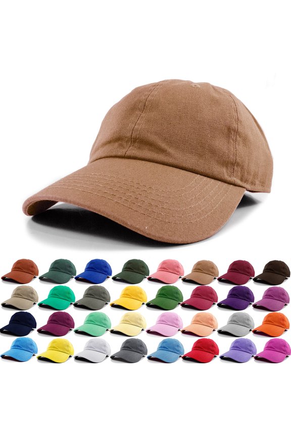Polo Style Baseball Cap Ball Dad Hat Adjustable Plain Solid Washed Cotton Mens Womens Copper
