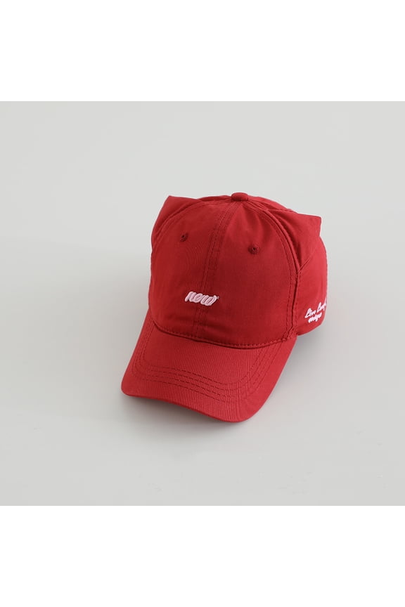 Polo Style Baseball Cap Men Women Adjustable Men Women Unconstructed Plain Cap (Red)