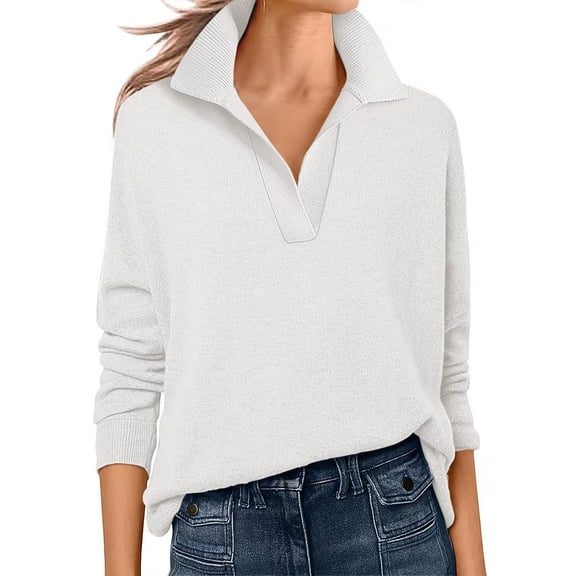 Polo Sweater Women,Womens Polo Shirts Women'S Polo Sweaters V-Neck Polo Shirts 2025 Women'S Wool Blend Sweaters V Neck Knitted Fall Tops Sweaters With Collars For Women