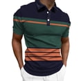 thumbnail image 1 of Polo T Shirts for Men V Neck Button Down Solid Color Travel Collar Shirts Short Sleeve Regular Fit Stretch Performance Golf Shirt Daily Casual Stylish Green, S, 1 of 4
