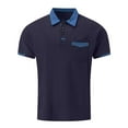 thumbnail image 1 of Polo T Shirts for Men Short Sleeve Button Down Tees Shirts Slim Fit Navy Men's Casual Shirts, 1 of 4