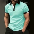 thumbnail image 1 of Polo T Shirts for Men Short Sleeve Button Up Loose Fit Summer Shirts Mint Green Dress Shirts for Men, 1 of 4