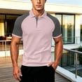 thumbnail image 1 of Polo T Shirts for Men Short Sleeve with Button Loose Fit Summer Shirt Light Pink Work Shirts for Man, 1 of 4