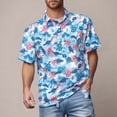 thumbnail image 1 of Polo T Shirts for Men Turtle Print Button Up Collar Performance Short Sleeve Graphic Golf Summer Beach Blue Mens Shirts, 1 of 4
