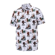 Polo Tees for Men Snow Golf Print Short Sleeve Polo Shirt Lightweight Casual Top Slim Fit T Shirts for Man