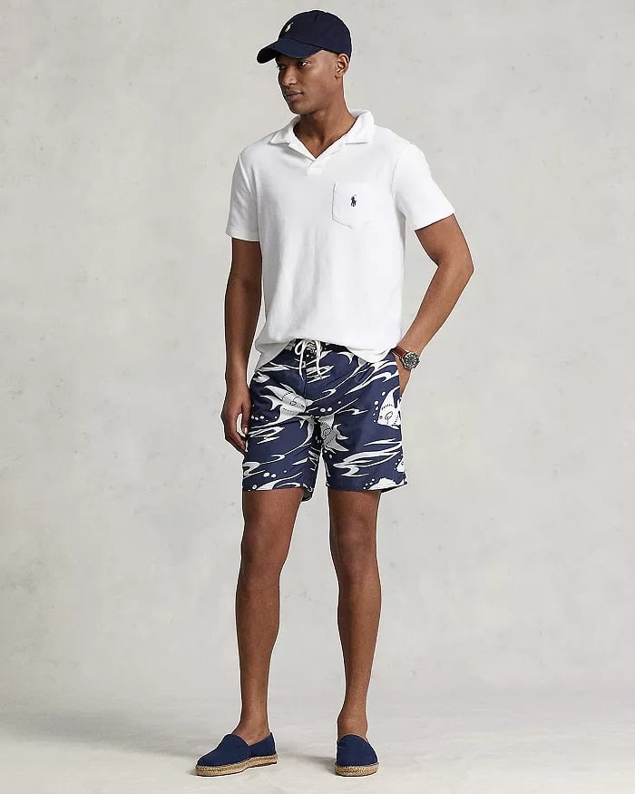 Polo by Ralph Lauren Men's Palm Island Swim Trunks, Blue 38