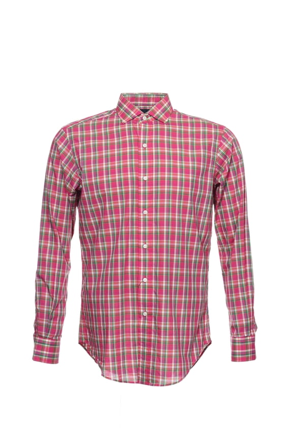 Polo by Ralph Lauren Men's Plaid Button Down Shirt (Small, Pink)