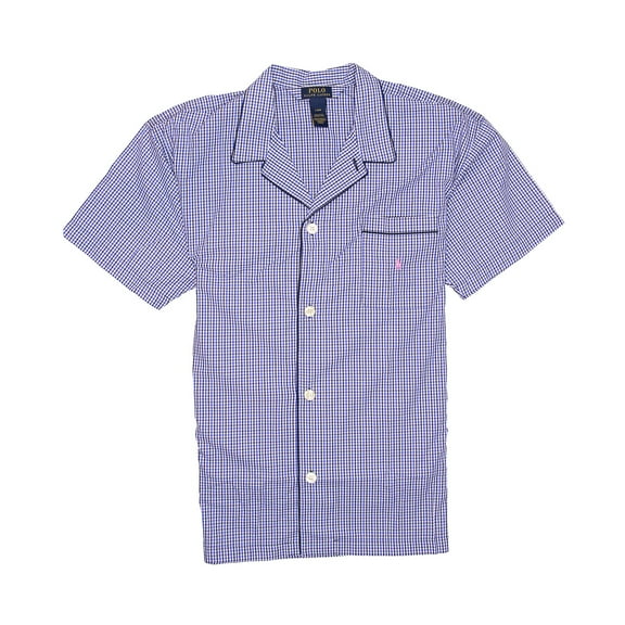 Polo by Ralph Lauren Mens Checked Nightshirt (Large, Blue)
