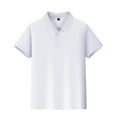 thumbnail image 1 of Boys Uniform Shirts Short Sleeve Polo Shirt for 6-11 Years School Uniform, Button Closure, Sensory-Friendly Design​ White Size 10-11, 1 of 4