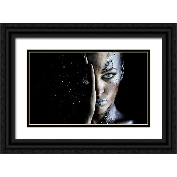 Polod 24x16 Black Ornate Wood Framed with Double Matting Museum Art Print Titled - Milky Way