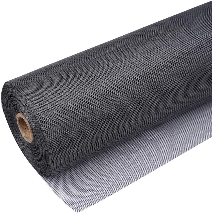 Fiberglass Window Screen Roll – 48" X 100' Black, Easy-to-Use DIY Mesh, For House Windows, Doors, And Patio, High Visibility & Airflow
