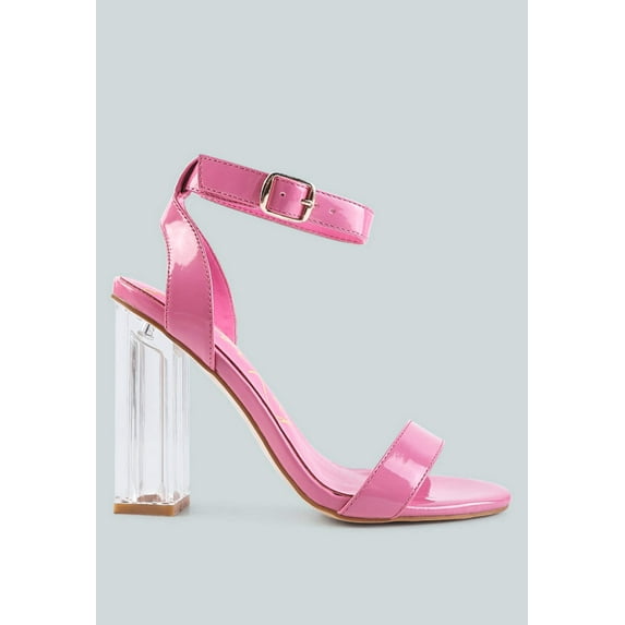 London Rag Poloma Clear Block Heel Party Womens Sandals