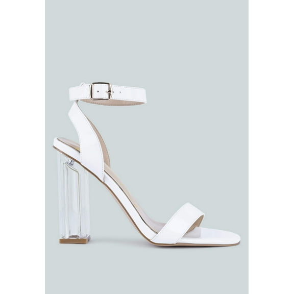 London Rag Poloma Clear Block Heel Party Womens Sandals