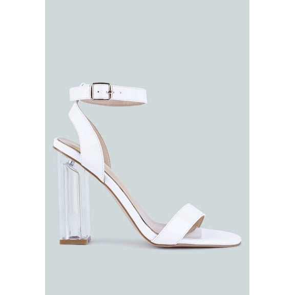 London Rag Poloma Clear Block Heel Party Womens Sandals