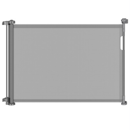 Poloma Mesh Pet Gate 33.86" Tall, Extends to 59" Wide, Retractable Baby Gate for for Stairs Doorways, Hallways ,Outdoor,Gray