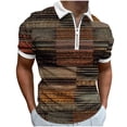 thumbnail image 1 of Polos Shirts for Men Adult Golf Summer Casual Short Sleeve Zipper Turn-Down Collar Shirt Tops Slim Fit Henley T-Shirt Printed Blouse Men's Tees Business Work Tops, 1 of 5