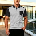 thumbnail image 1 of Polos for Men Short Sleeve with Button Lightweight Summer Black Mens Work Shirts, 1 of 4