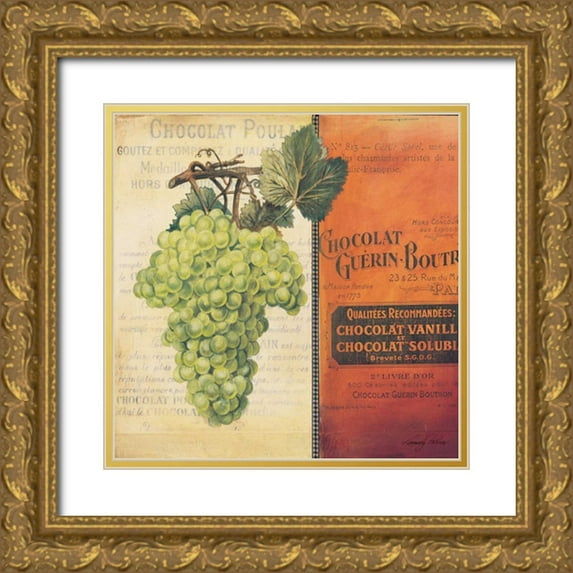 Poloson, Kimberly 15x15 Gold Ornate Wood Framed with Double Matting Museum Art Print Titled - Grapes