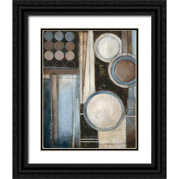 Poloson, Kimberly 15x18 Black Ornate Wood Framed with Double Matting Museum Art Print Titled - Blue Notes II