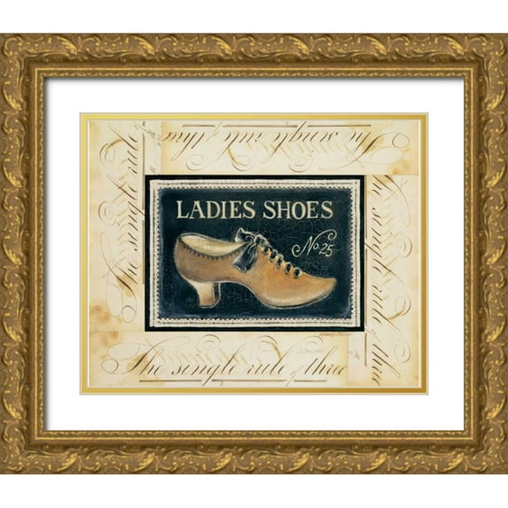 Poloson, Kimberly 18x15 Gold Ornate Wood Framed with Double Matting Museum Art Print Titled - Ladies Shoes No. 25