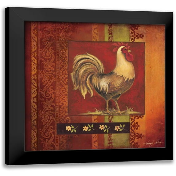 Poloson, Kimberly 20x20 Black Modern Framed Museum Art Print Titled - Murano Rooster I
