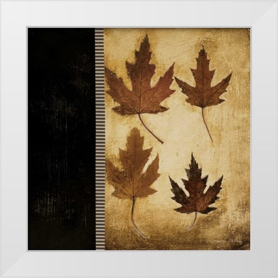 Poloson, Kimberly 26x26 White Modern Wood Framed Museum Art Print Titled - Maple Leaves IV