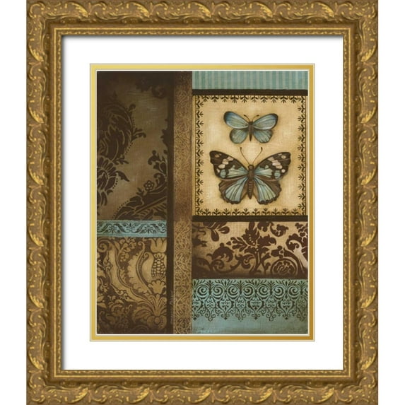 Poloson, Kimberly 26x31 Gold Ornate Wood Framed with Double Matting Museum Art Print Titled - Back to the Garden II