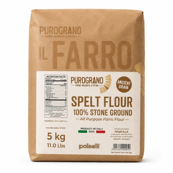 Polselli PuroGrano Spelt (Farro) Flour 5kg (11 lb)