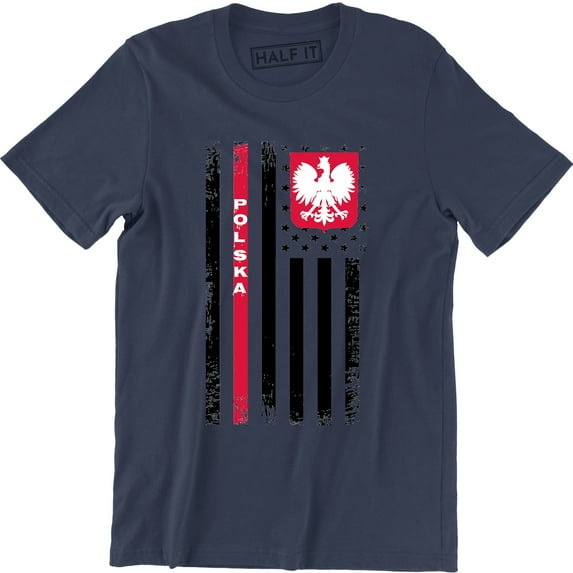 Polska American Flag US Pride Patriotic Men's T-Shirt