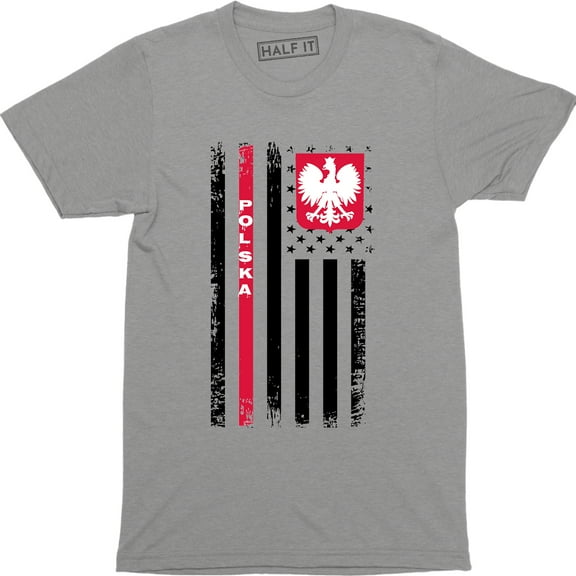 Polska American Flag US Pride Patriotic Men's T-Shirt