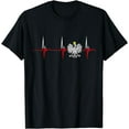 thumbnail image 1 of Polska Eagle Polish Heartbeat EKG Pulse Poland Pride Roots T-Shirt, 1 of 4