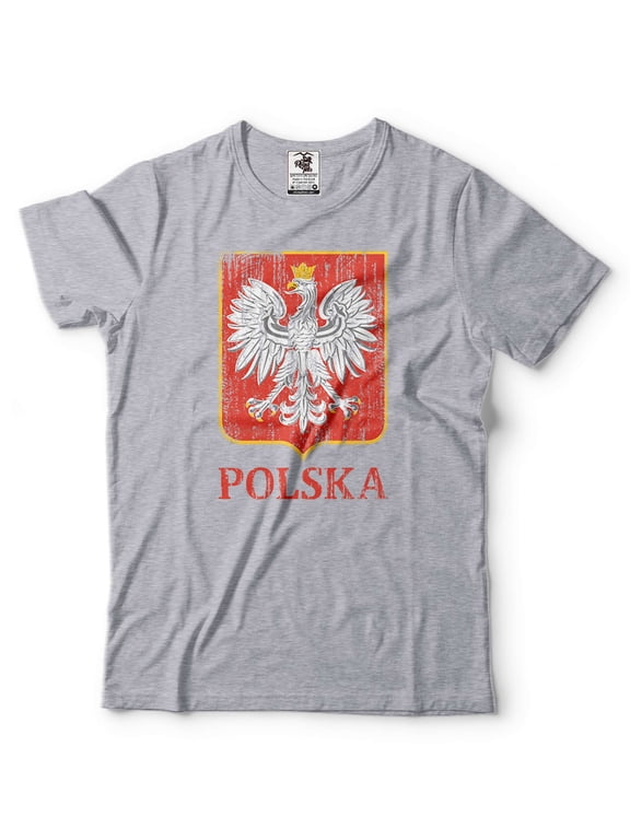 Polska Patriotic Shirt Poland Country Flag Logo National Shirt Poland Gifts Poland Unisex Shirt (Small Grey)