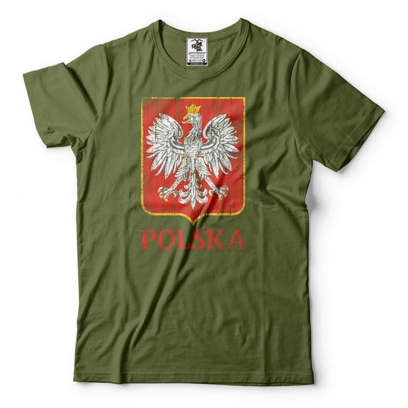 Polska Patriotic Shirt Poland Country Flag Logo National Shirt Poland Gifts Poland Unisex Shirt (XX-Large Military Green)