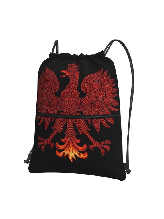 Polska-Polish Drawstring Backpack Water Resistant String Bag Sports Sackpack Gym Sack For Men Women